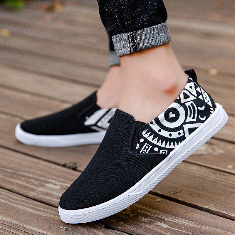 Men's Lightweight Breathable Ethnic Print Canvas Casual Shoes detail 11