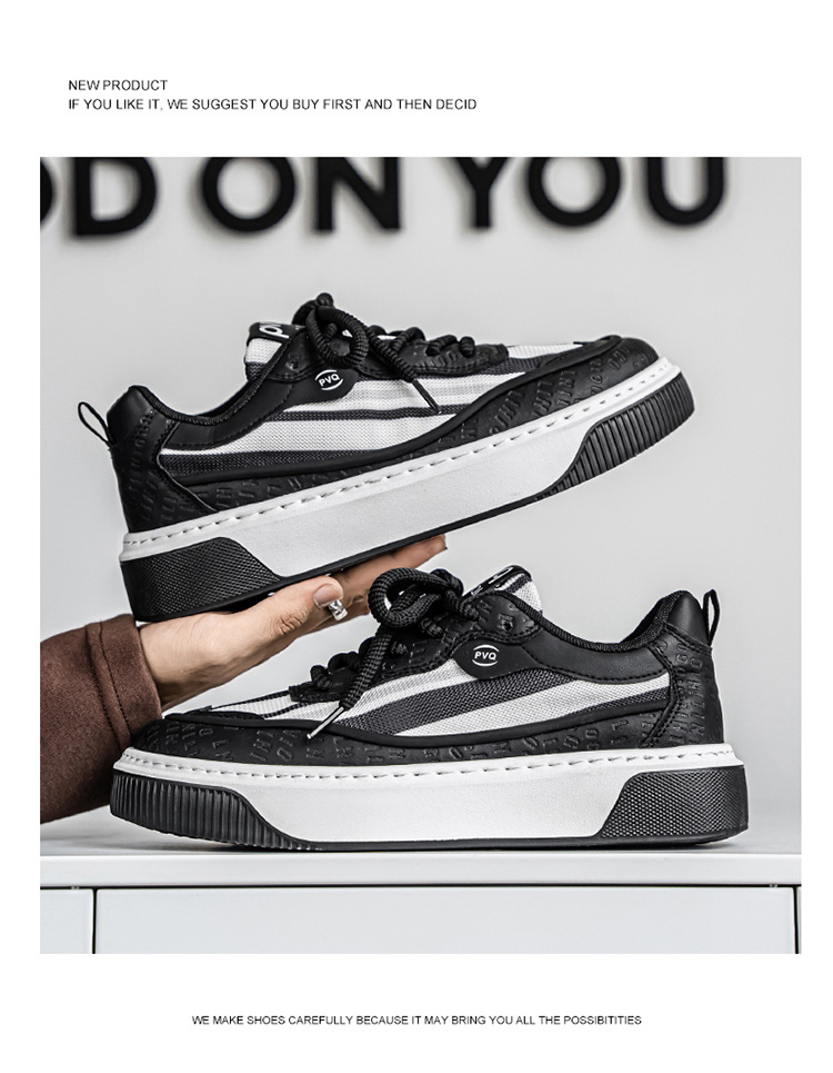 Men's Colorblock Cushioned Lace-Up Platform Casual Shoes detail 19