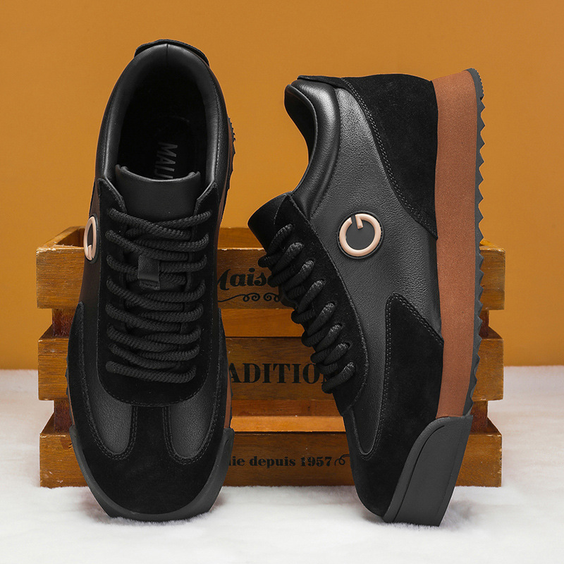 Herren Plateau-Sneaker aus Leder im Colorblock-Design detail 2