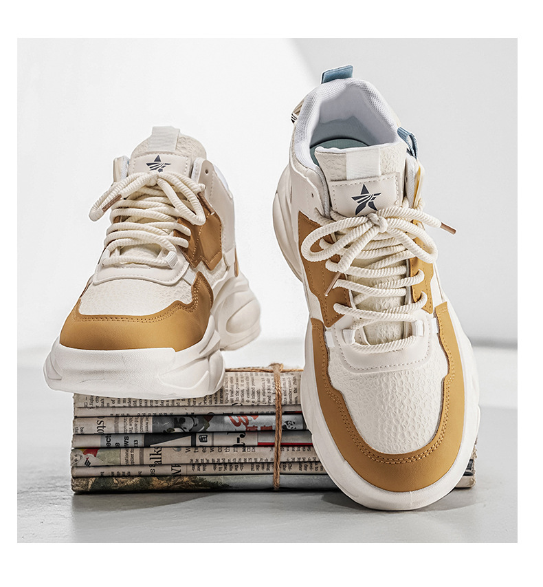 Dikke gedempte casual herenschoenen met colourblock-design detail 13