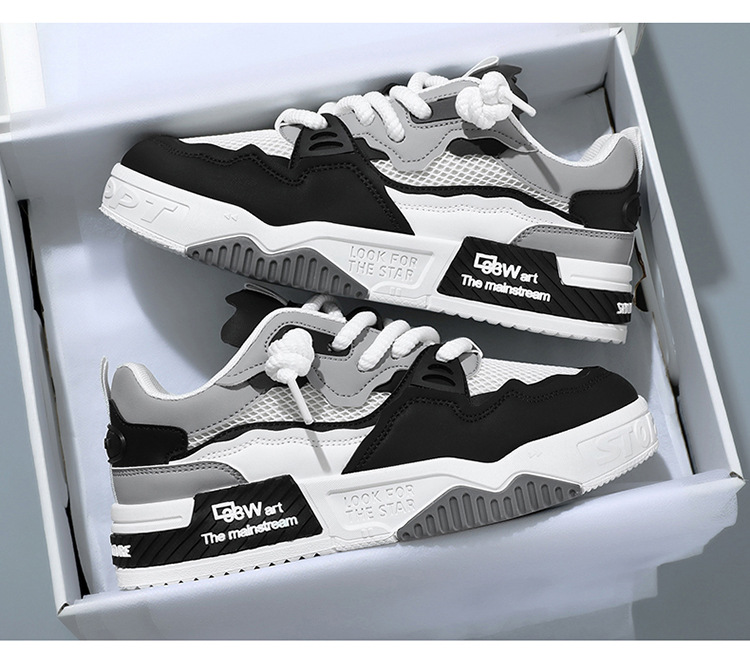 Men's Breathable Colorblock Lace-Up Casual Shoes detail 16