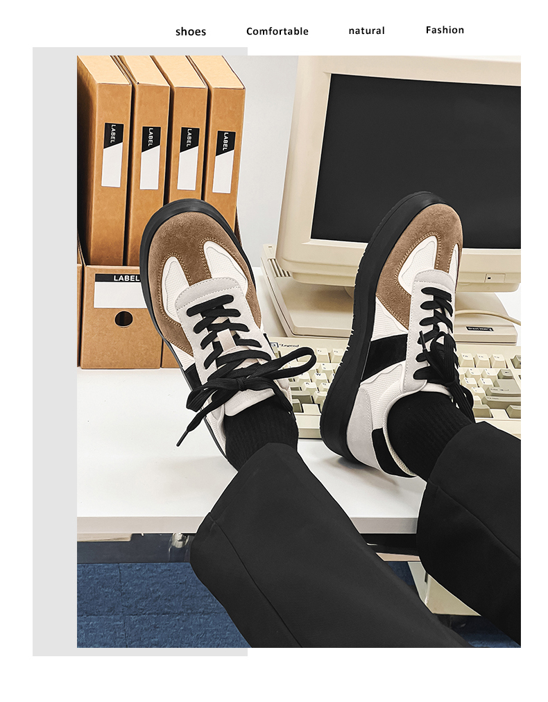 Chaussures casual à lacets respirantes pour homme au style color-block detail 2