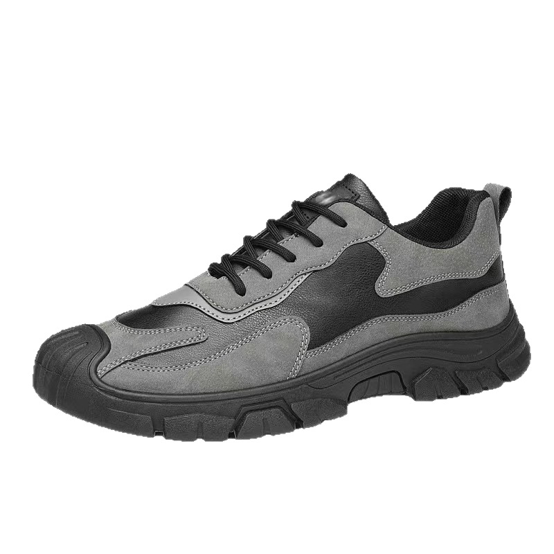 Zapatos casuales de hombre antideslizantes con cordones colorblock 5