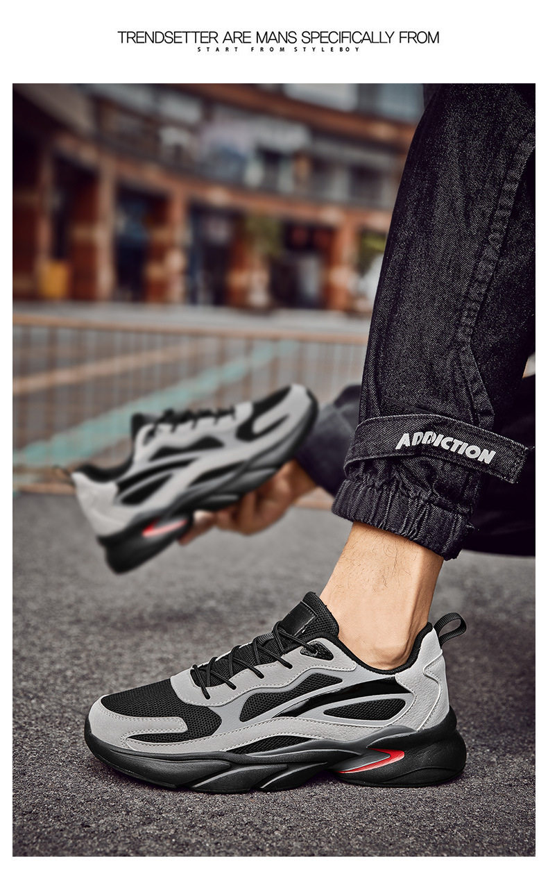 Atmungsaktive Chunky Plateau-Sneaker aus Mesh für Herren detail 11