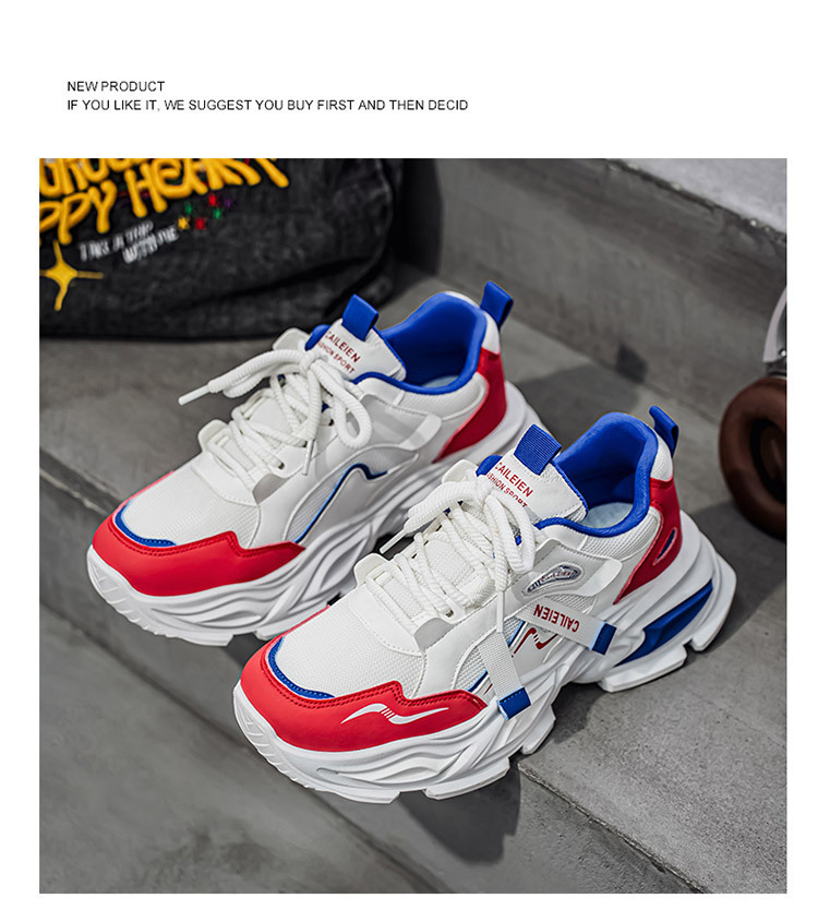 Atmungsaktive Chunky Plateau-Sneaker für Herren mit Schnürung detail 17