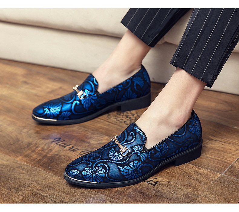 Elegante Herrenschuhe zum Hineinschlüpfen mit Blumenprint & spitzer Kappe detail 4