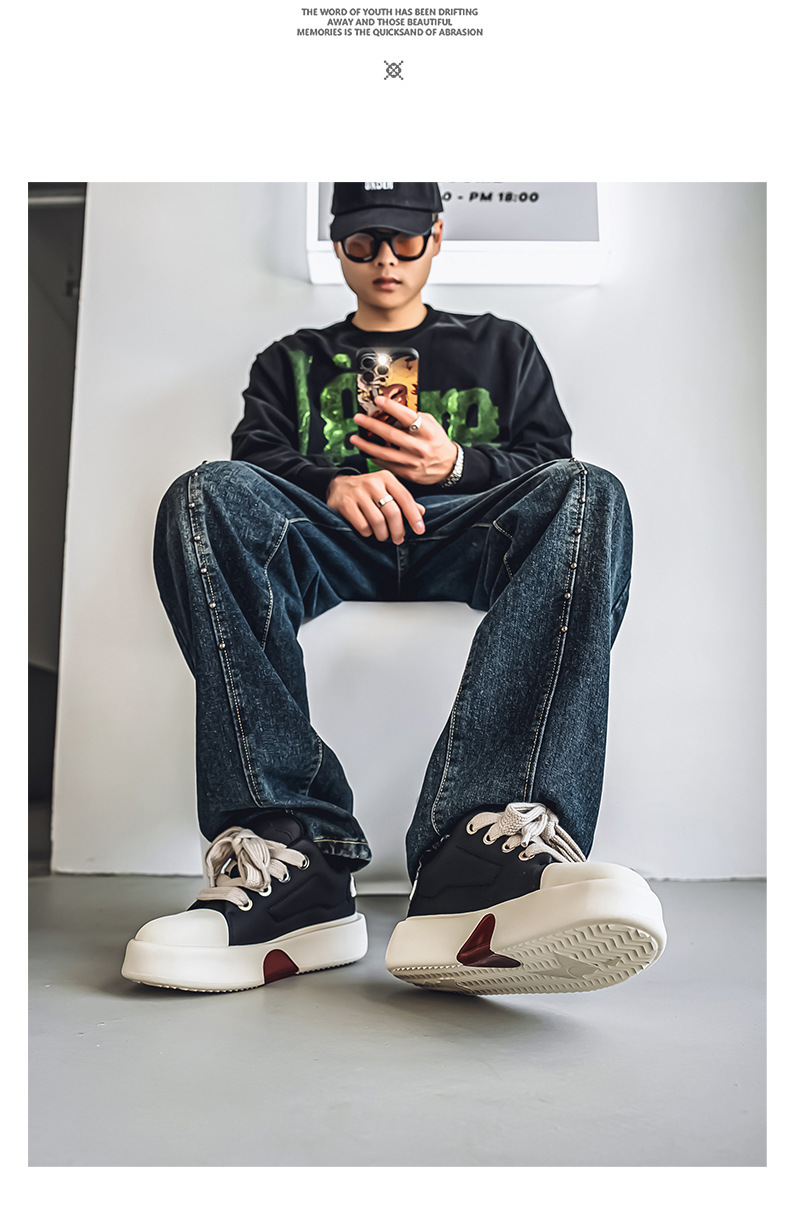 Unisex Platform Cushioned Lace-Up Casual Shoes detail 6