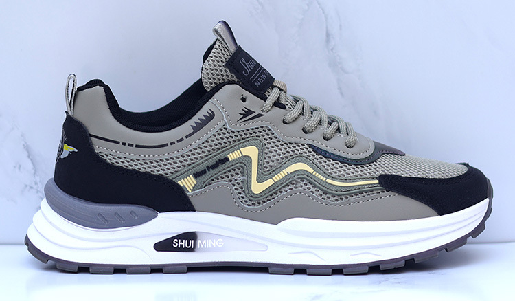 Sneakers casual da uomo traspiranti stringate con motivo color block detail 11