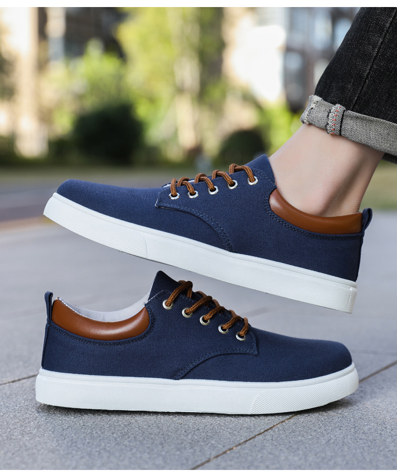 Atmungsaktive Schnür-Freizeitschuhe aus Canvas für Herren detail 13