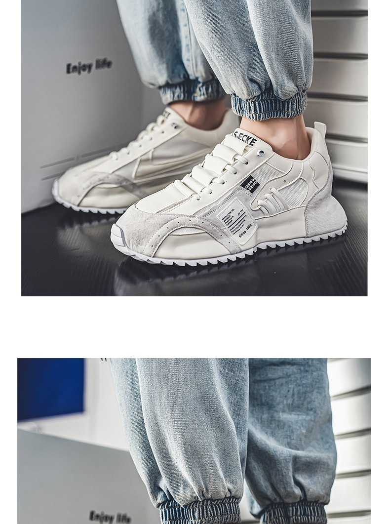 Zapatillas casual de hombre transpirables con cordones y diseño color block detail 11