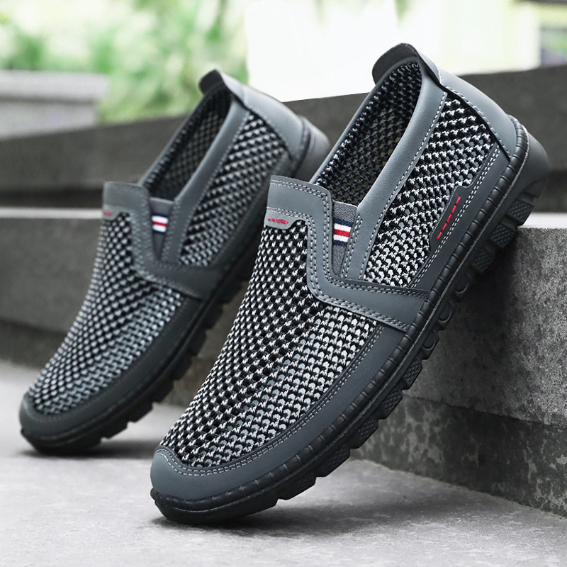 Atmungsaktive Herren-Laufschuhe aus leichtem Strickgewebe detail 1