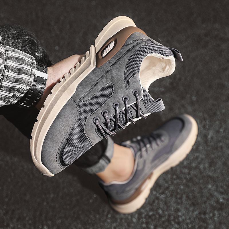 Ademende mesh casual herensneakers met vetersluiting detail 5