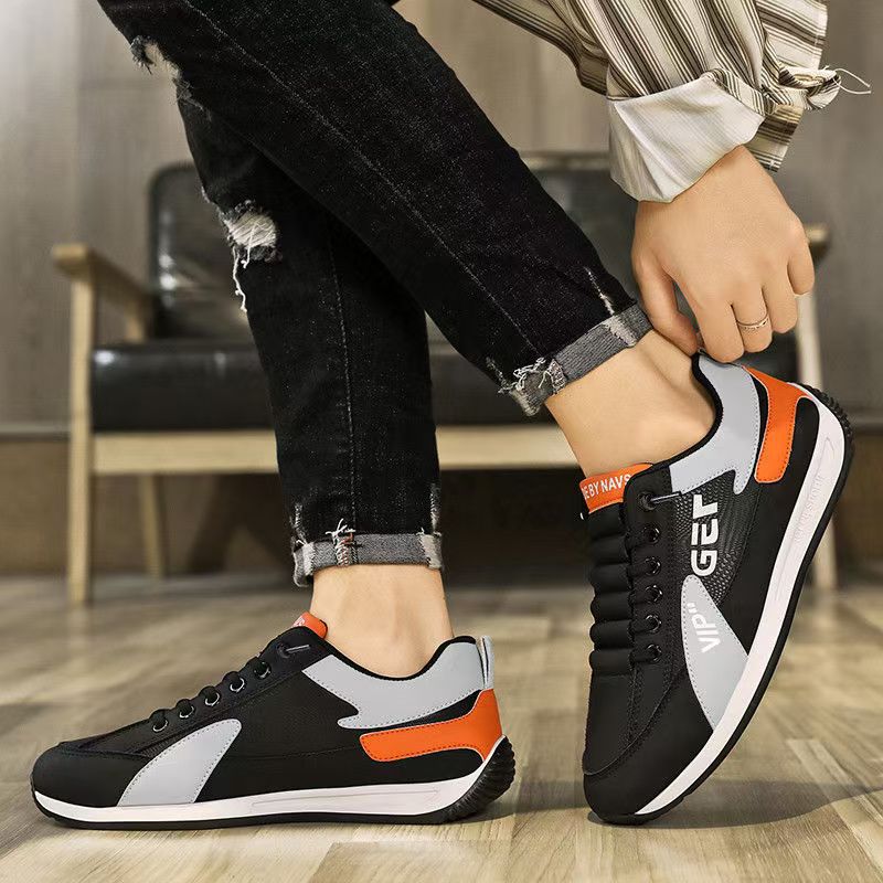 Zapatos casuales ligeros para hombre con cordones y diseño colorblock detail 1