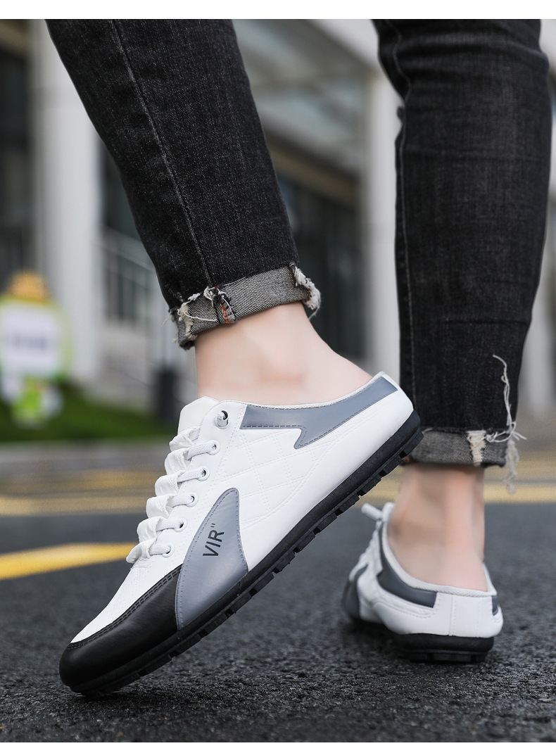 Zapatos casuales slip-on de cuero sintético en bloques de color para hombre detail 2