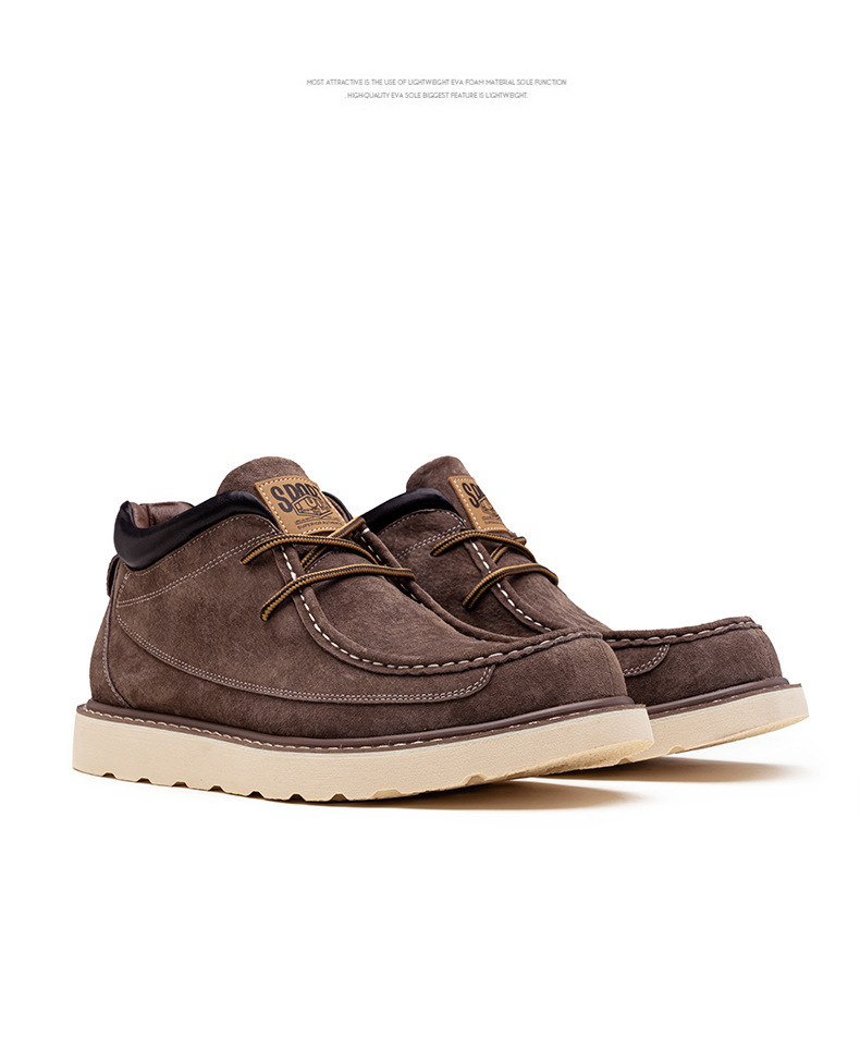 Men's Suede Lace-Up Moc Toe Casual Shoes detail 19