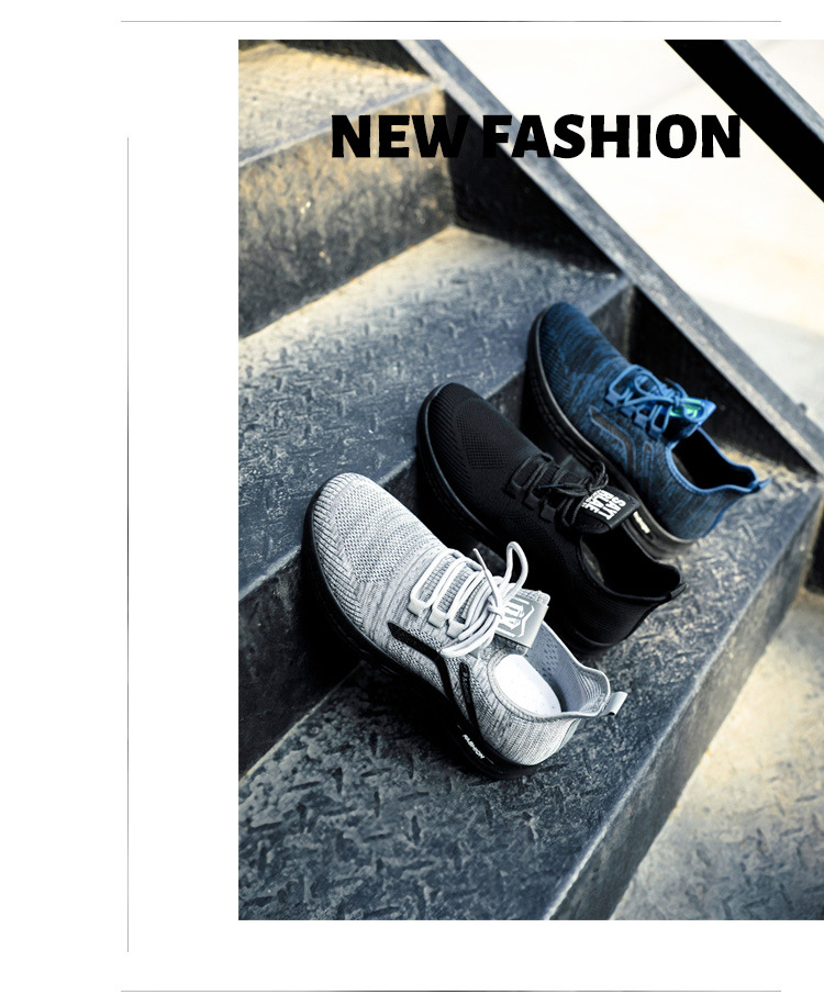 Lichte ademende gebreide hardloopschoenen voor heren detail 6