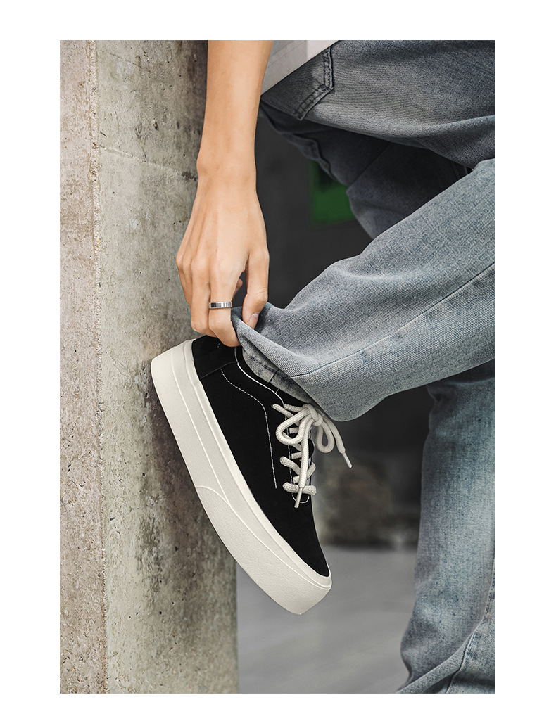 Unisex platform casual schoenen van suède met veters detail 18