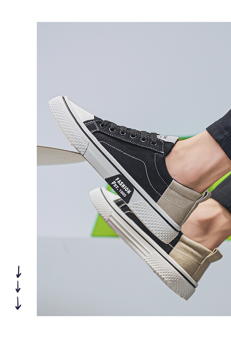 Atmungsaktive Herren-Freizeitschuhe aus Canvas mit Schnürung detail 9