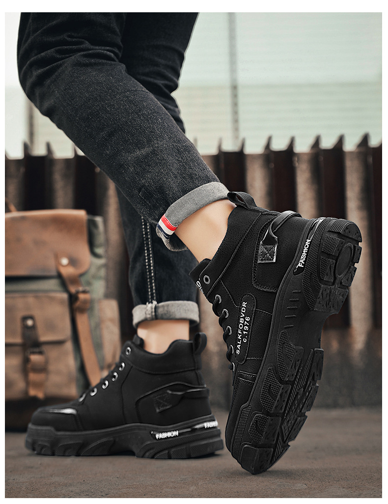 Rutschfeste, strapazierfähige Schnürstiefel für Herren – Stiefeletten detail 4