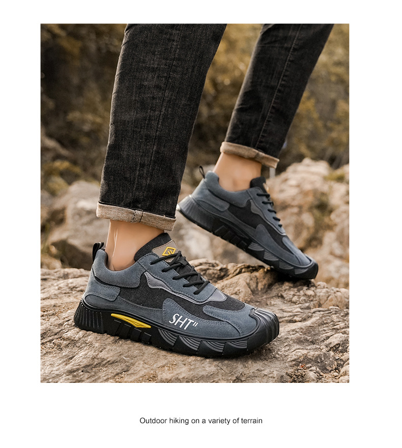 Chaussures casual pour hommes respirantes à lacets style color-block detail 8
