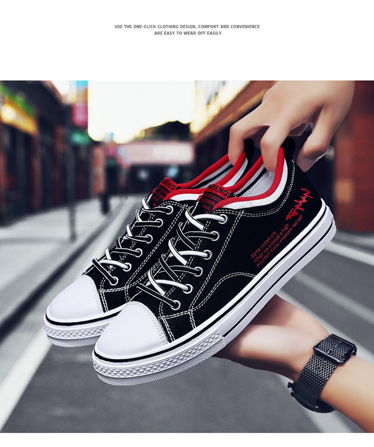 Men's Breathable Canvas Lace-Up Casual Shoes detail 4