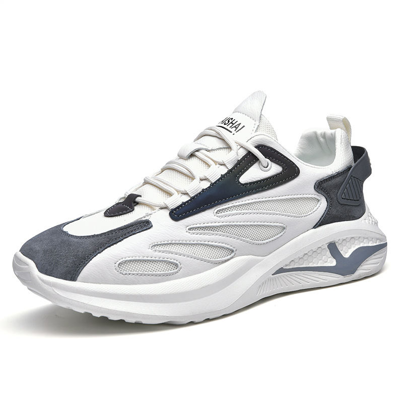 Men's Breathable Colorblock Lace-Up Sneakers 6