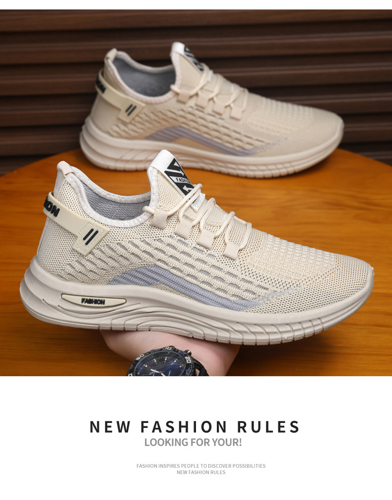 Men's Breathable Mesh Lightweight Lace-Up Running Shoes detail 3