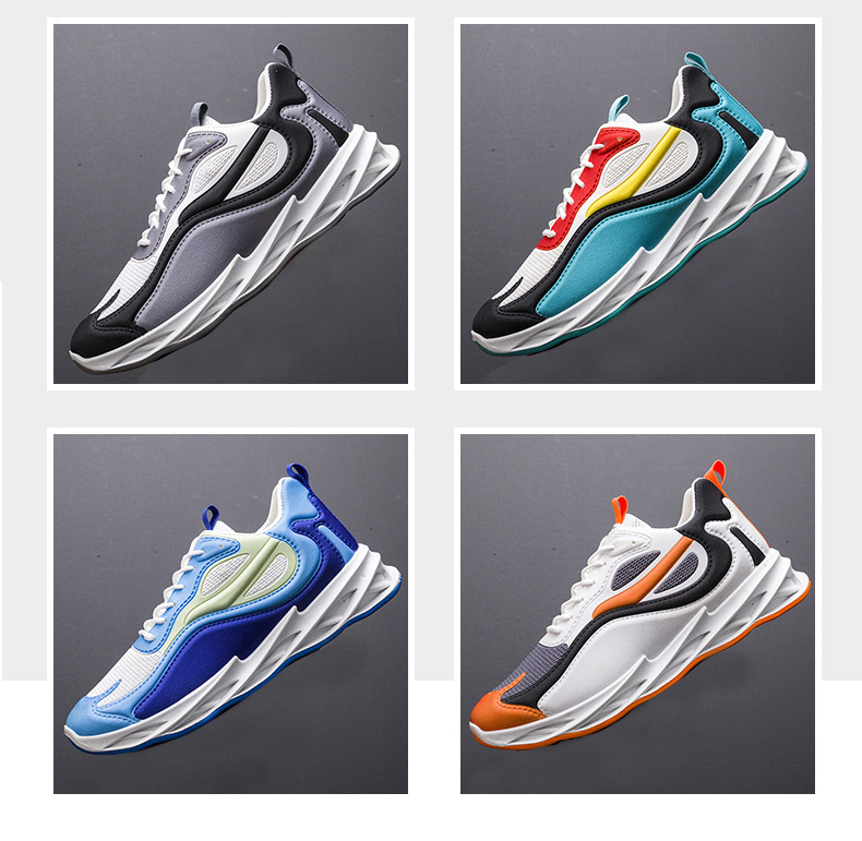 Men's Breathable Colorblock Lace-Up Athletic Shoes detail 1