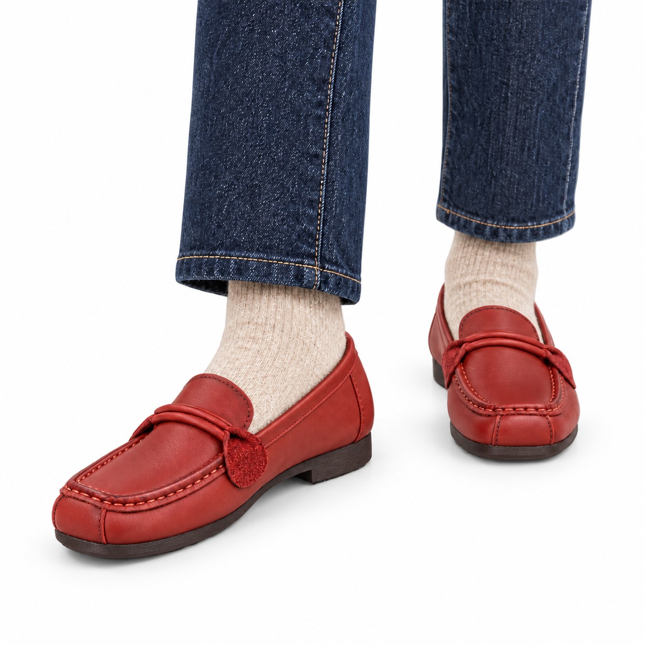 Women's Full-Grain Leather Penny Loafer Flats 4