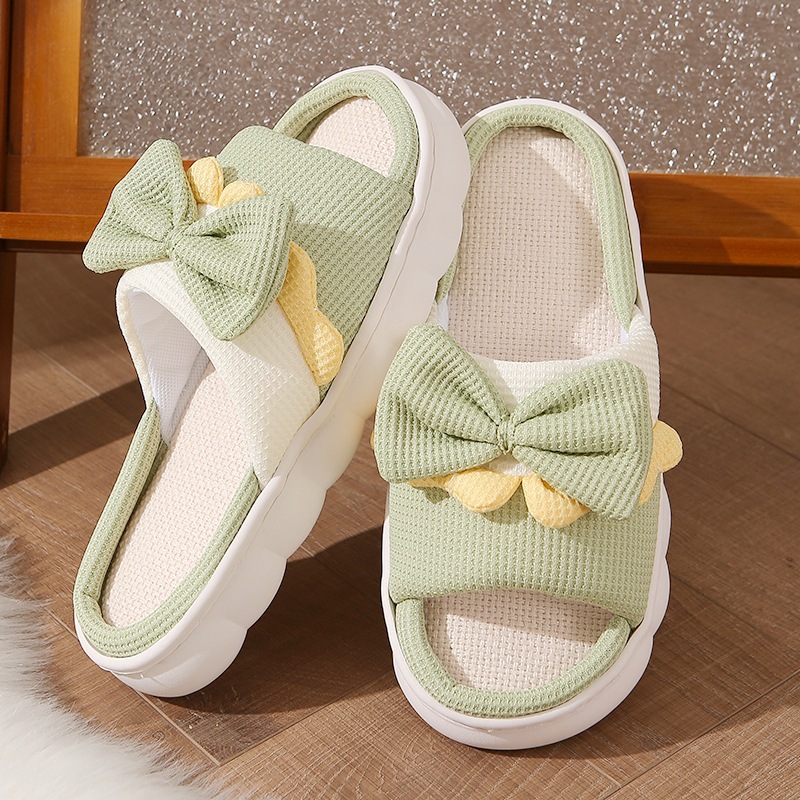 Women's Breathable Linen Open-Toe Slippers 4