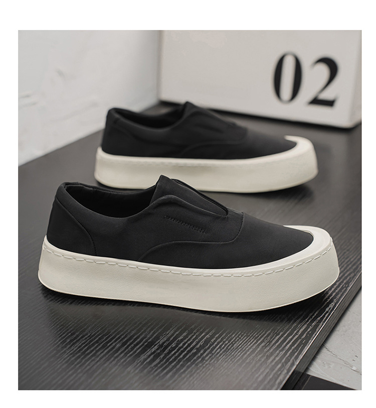 Zapatos casuales slip-on de lona con plataforma para hombre detail 15