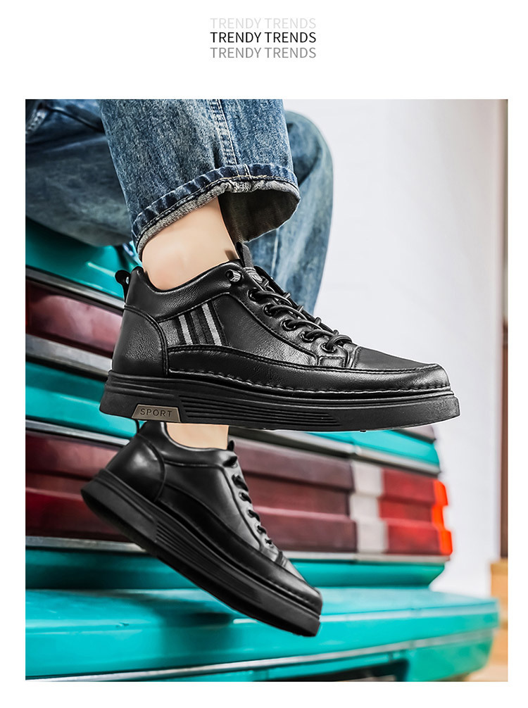 Rutschfeste PU-Leder-Freizeitschuhe für Herren detail 6