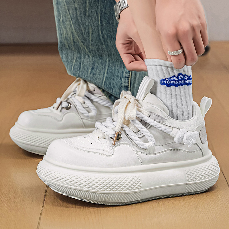 Men's Platform Chunky Cushioned Lace-Up Casual Shoes detail 9