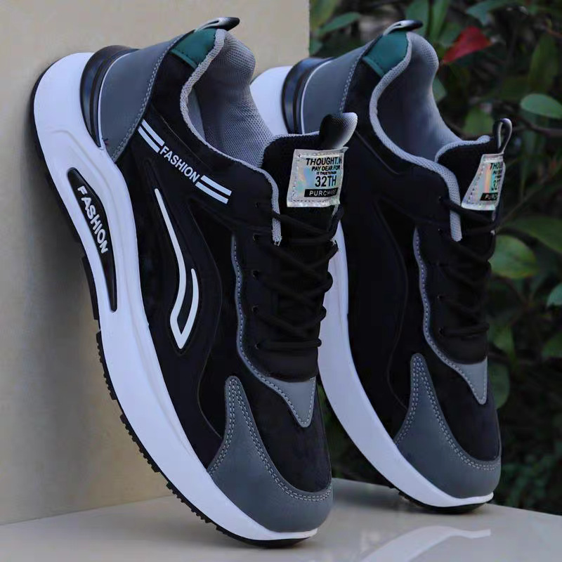Men's Colorblock Cushioned Lace-Up Casual Sneakers 5