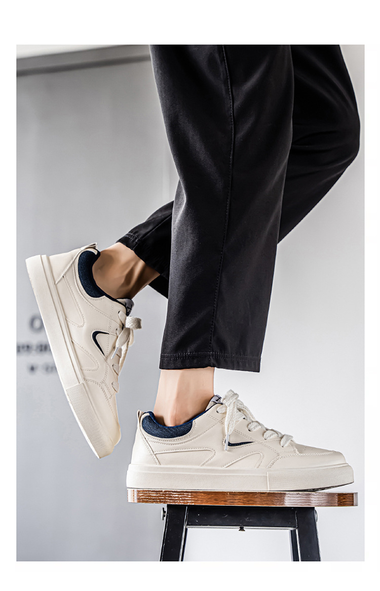 Men's Lace-Up PU Leather Casual Skate Shoes detail 11