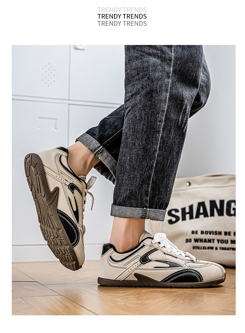 Zapatos casuales de hombre con cordones, transpirables y colorblock detail 6