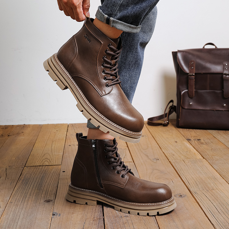 Rutschfeste Schnürstiefel aus Leder für Herren detail 8