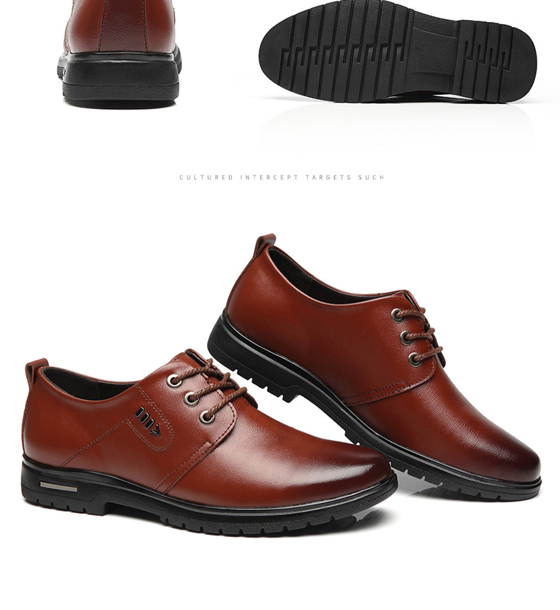 Elegante Schuhe für Herren aus Leder zum Schnüren mit rutschfester Sohle detail 6