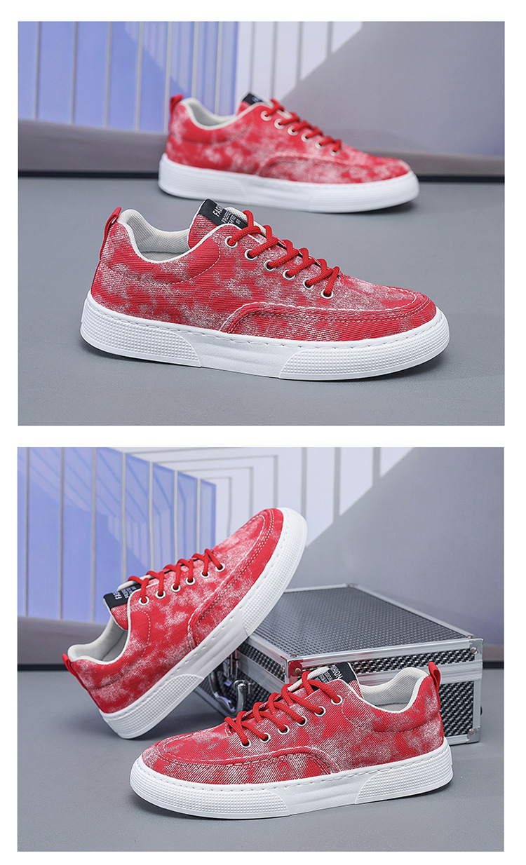 Men's Breathable Canvas Lace-Up Platform Casual Shoes detail 17