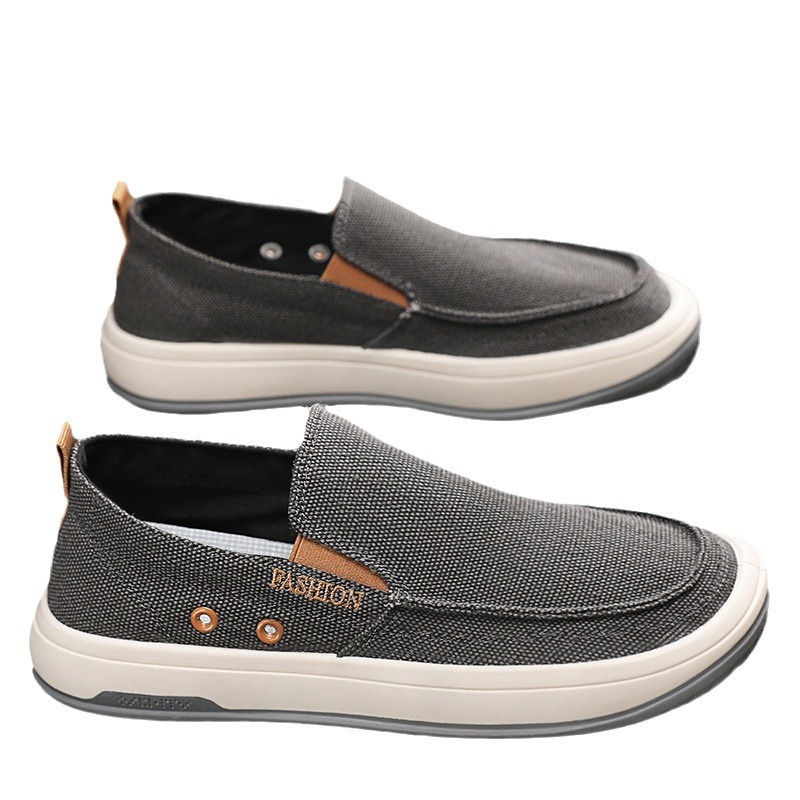 Atmungsaktive Canvas-Slip-On-Freizeitschuhe für Herren 6