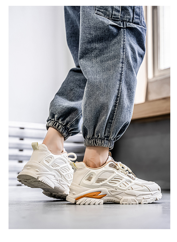 Atmungsaktive Herren-Freizeitschuhe mit Plateausohle und Schnürung detail 15