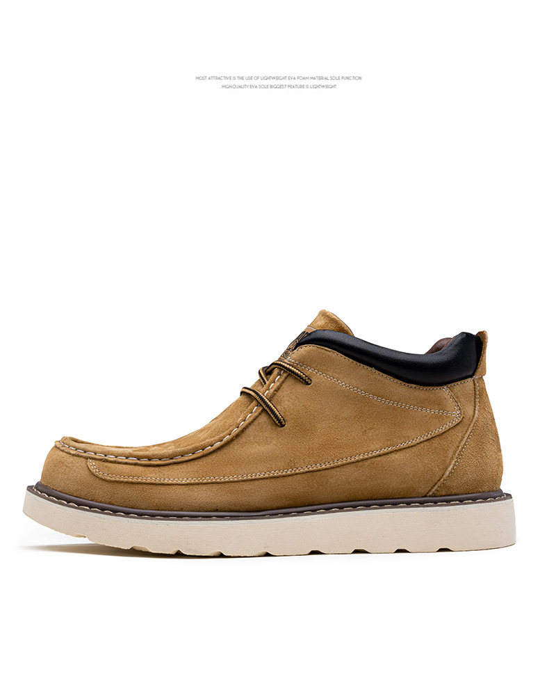 Men's Suede Lace-Up Moc Toe Casual Shoes detail 10