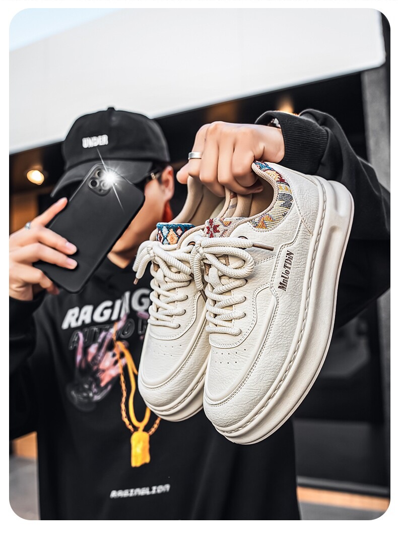 Men's Lace-Up Platform Casual Shoes detail 1