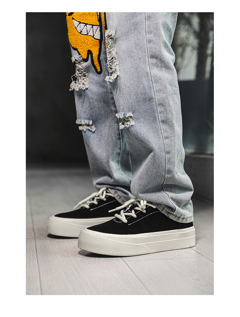 Unisex platform casual schoenen van suède met veters detail 19