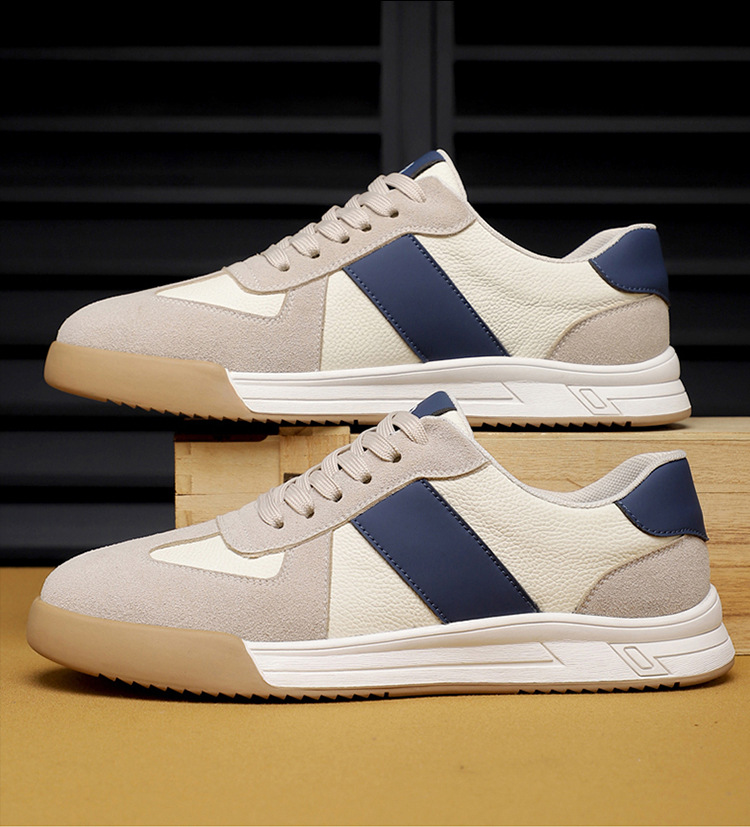 Men's Colorblock Leather Lace-Up Casual Shoes detail 8