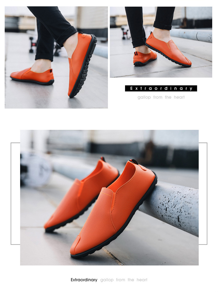 Men's Lightweight Slip-On PU Leather Casual Shoes detail 11