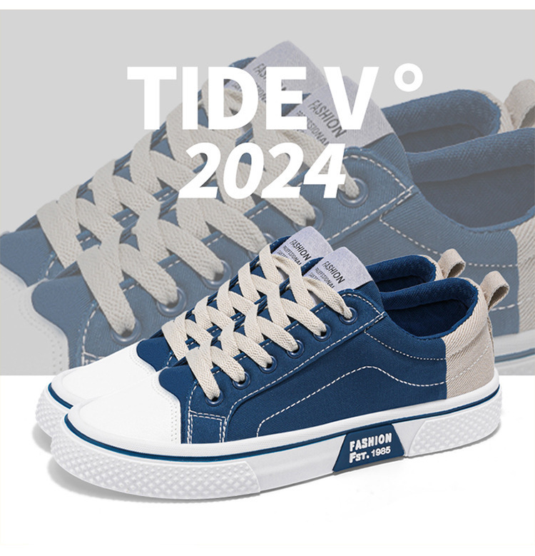 Atmungsaktive Herren-Freizeitschuhe aus Canvas mit Schnürung detail 1