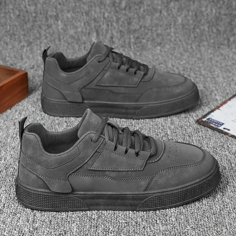 Chaussures casual unies à lacets et antidérapantes pour hommes detail 2