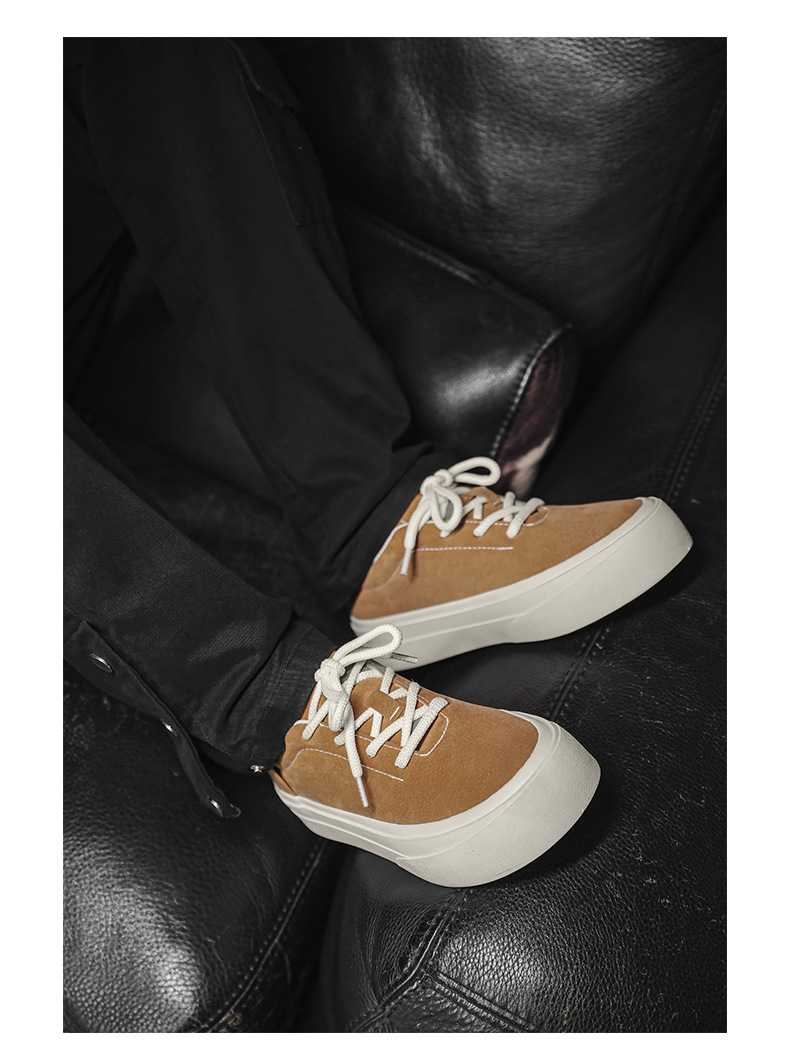 Herren-Freizeitschuhe aus Wildleder mit Plateausohle und Schnürung detail 4