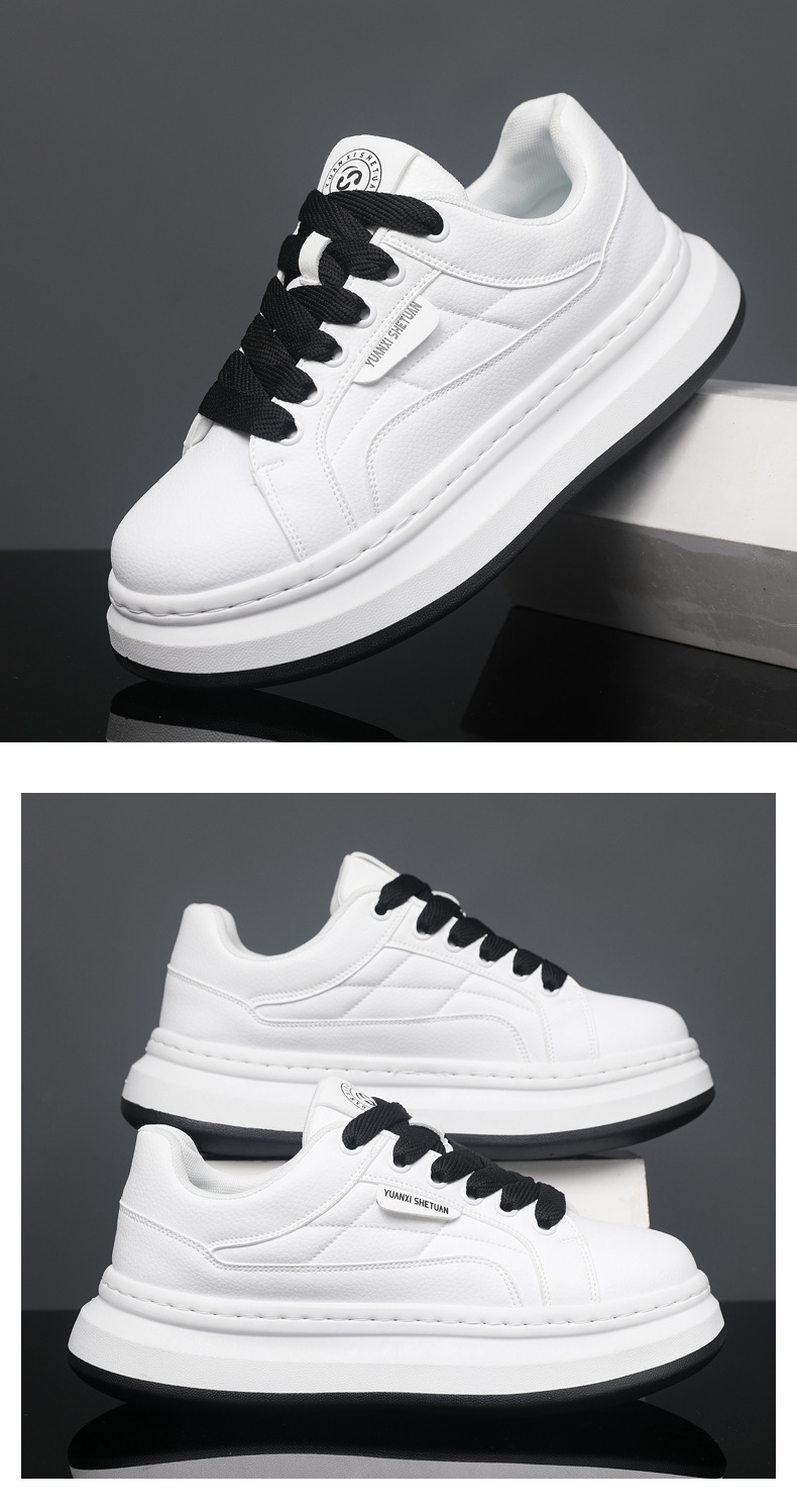 Herren Plateau-Freizeitschuhe aus PU-Leder zum Schnüren detail 17